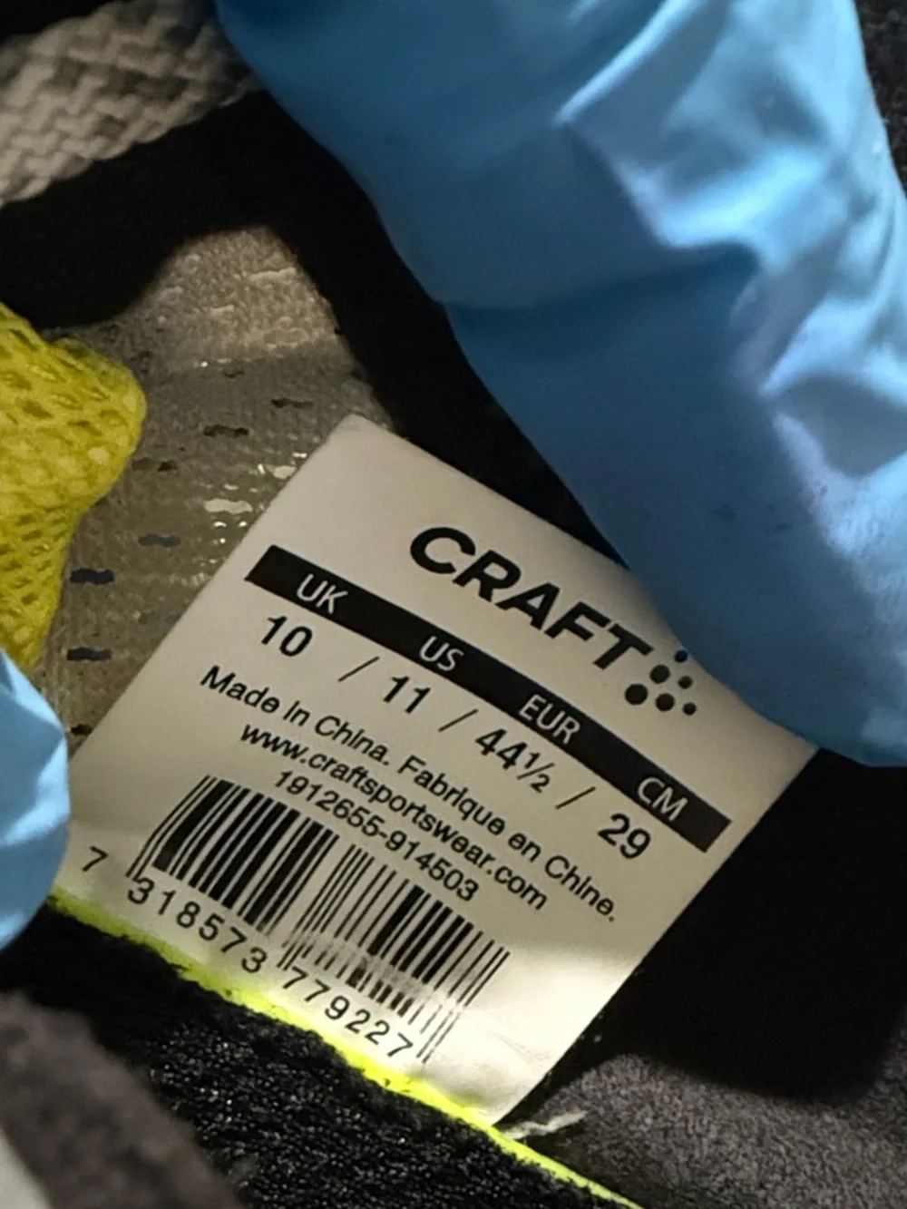 Craft Lightweight Neutral Gray Running Shoes with Bright Yellow Accents